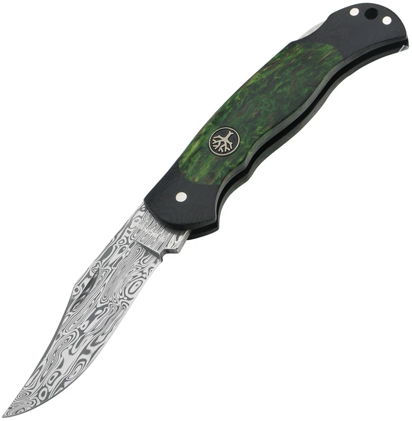 Boker Junior Scout Lightweight Damascus Green Curly Birch (2.75" Damascus)