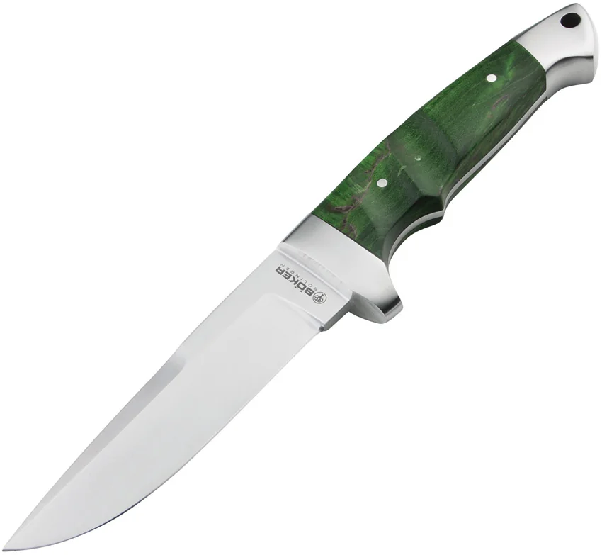Boker Vollintegral 2.0 Fixed Blade Knife Green Curly Birch (4.6" Satin)