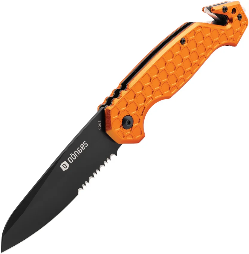 Boker Plus Donges Basic Rescue Liner Lock Knife Orange Aluminum (3.3" Black)