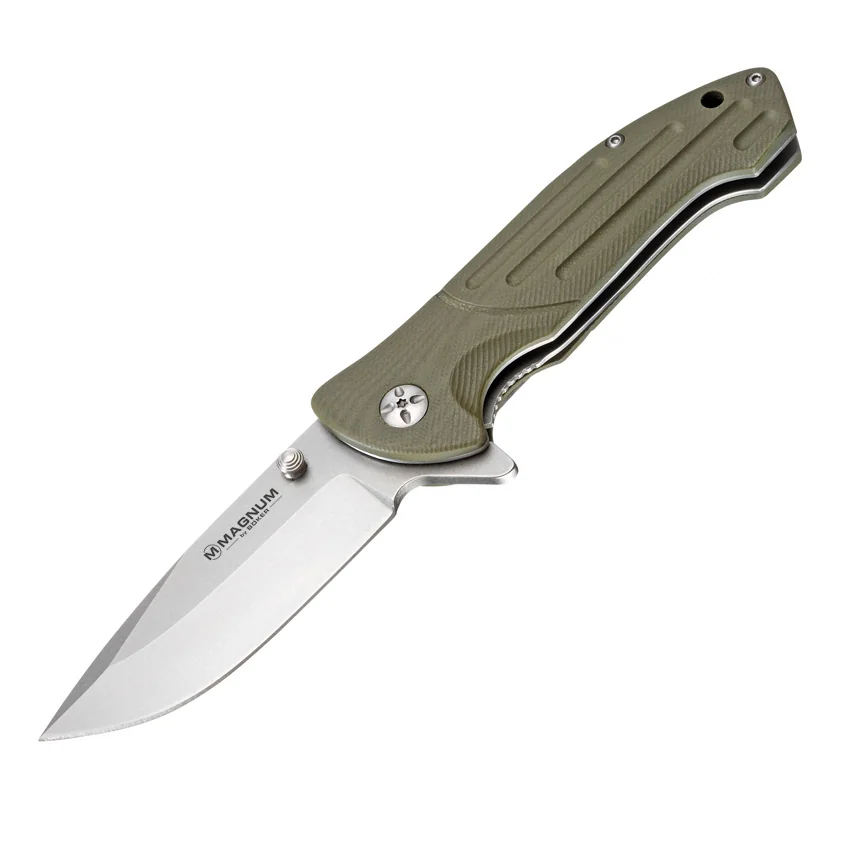 Boker Magnum Brutus Liner Lock Knife OD Green G-10 (3.25" Satin)