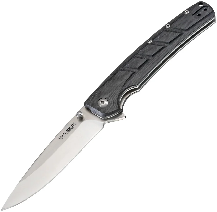 Boker Magnum Gatto NERO Liner Lock Knife Black G-10 (3.75" Satin) 01MB724