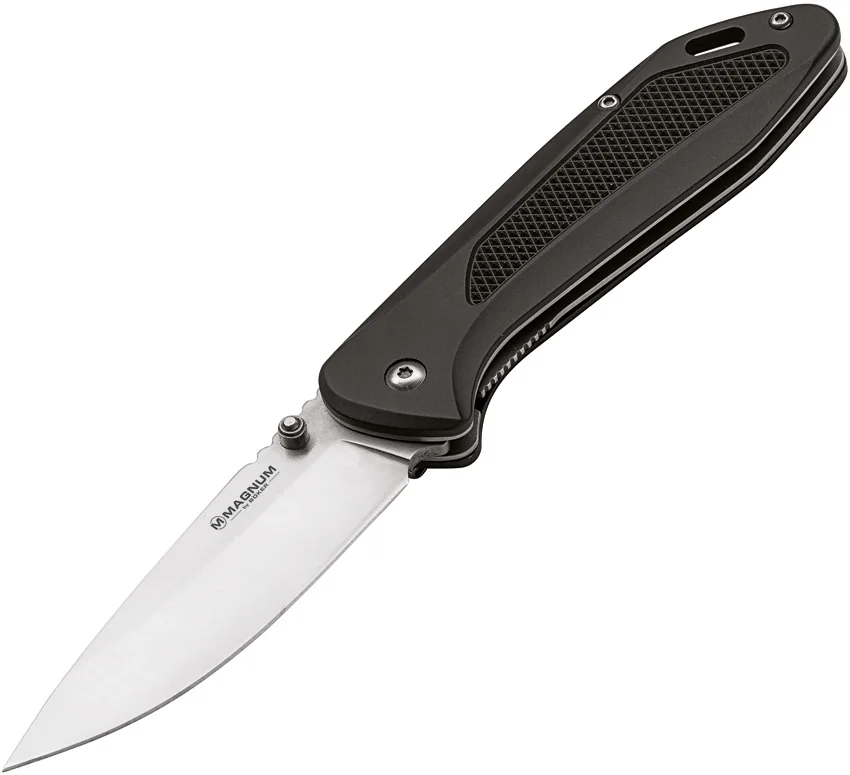 Boker Magnum Advance Checkering Black Liner Lock Knife Aluminum (3.1" Satin)