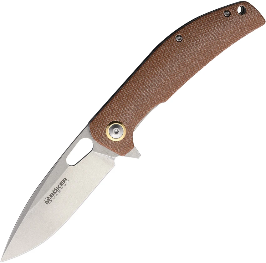 Boker Magnum Toxicofera Liner Lock Knife Micarta Brown (3.4" SW) 01SC005