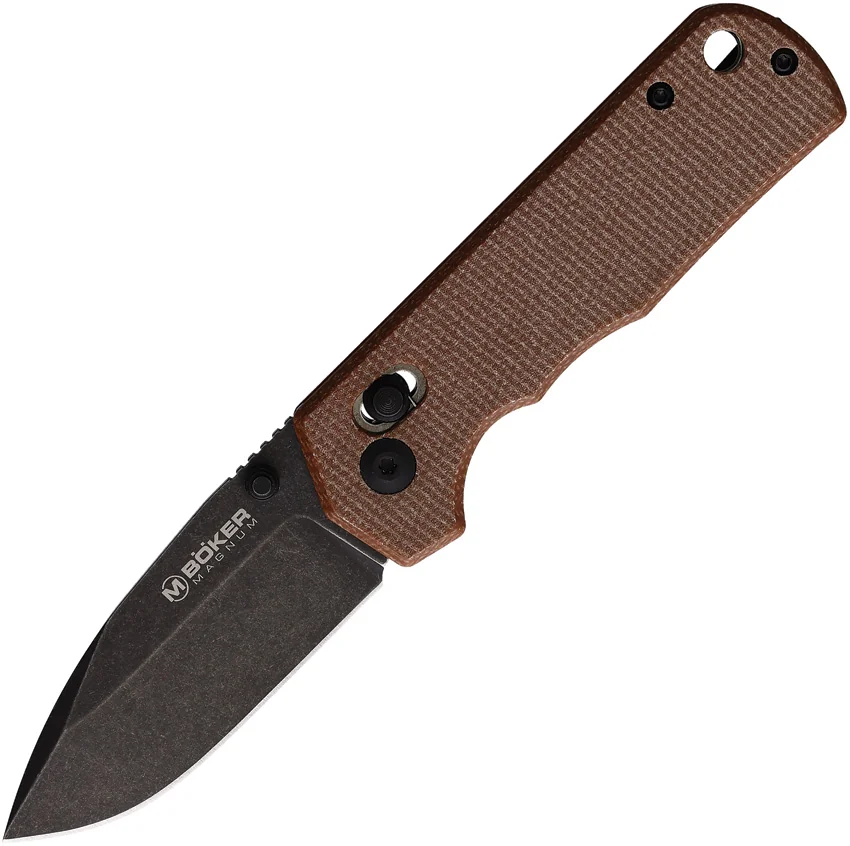 Boker Rockstub Brown Micarta Crossbar Lock Knife (2.63" Black SW) 01SC710