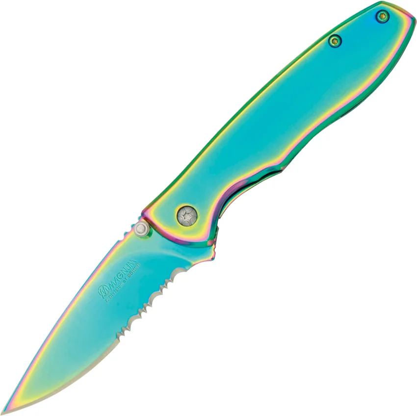 Boker Magnum Rainbow II Frame Lock Knife Spectrum (2.8" Spectrum Serr) 01YA107
