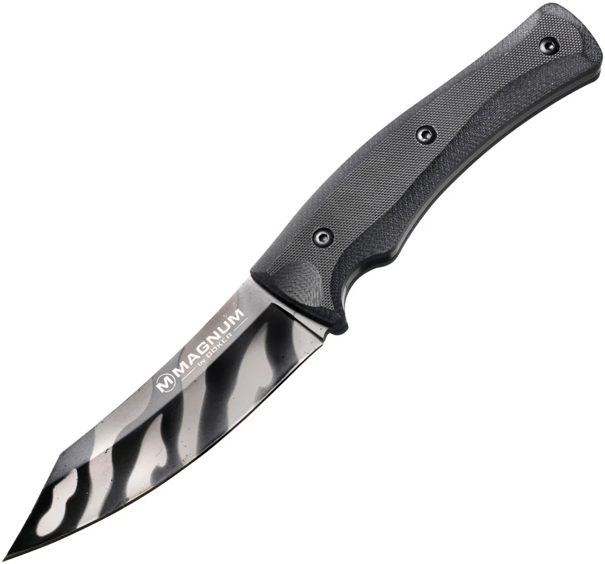 Boker Magnum Tiger Lily Trapper Fixed Blade G-10 (4.6" Tiger Stripe) 02RY088
