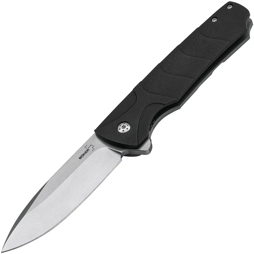 Boker Plus Ridge Flipper Knife Black G-10 (3.5" Stonewash) 01BO262