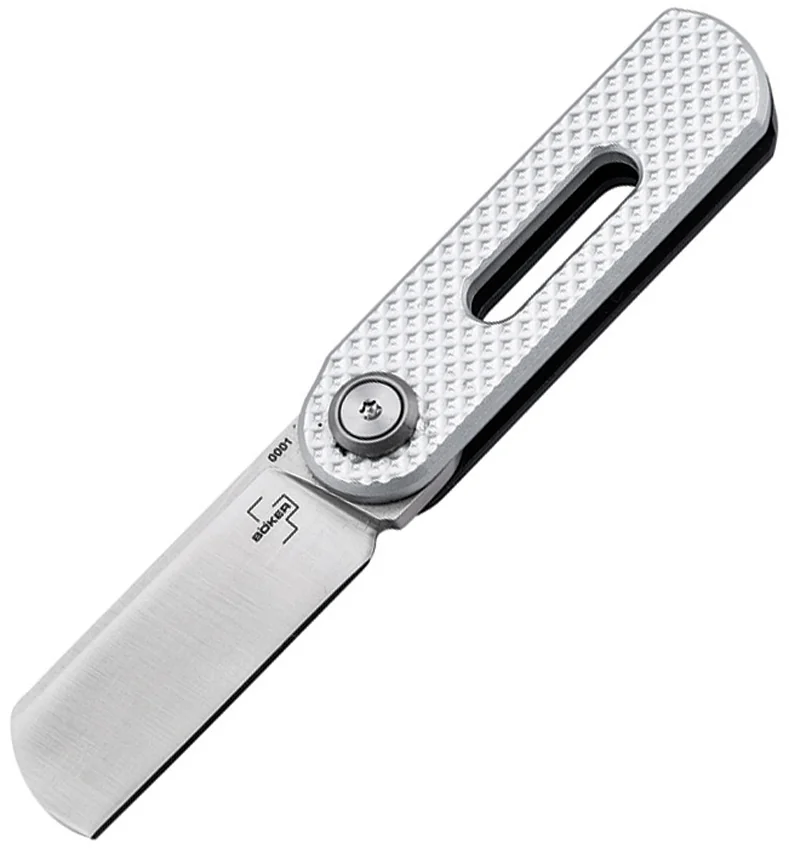 Boker Ovalmoon Swivel Pocket Knife Silver Aluminum (1.8" Satin) 01BO498