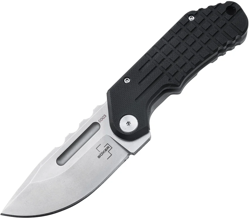 Boker Dvalin Folder Drop Frame Lock Knife Black G-10 (2.7" Stonewash D2) 01BO548