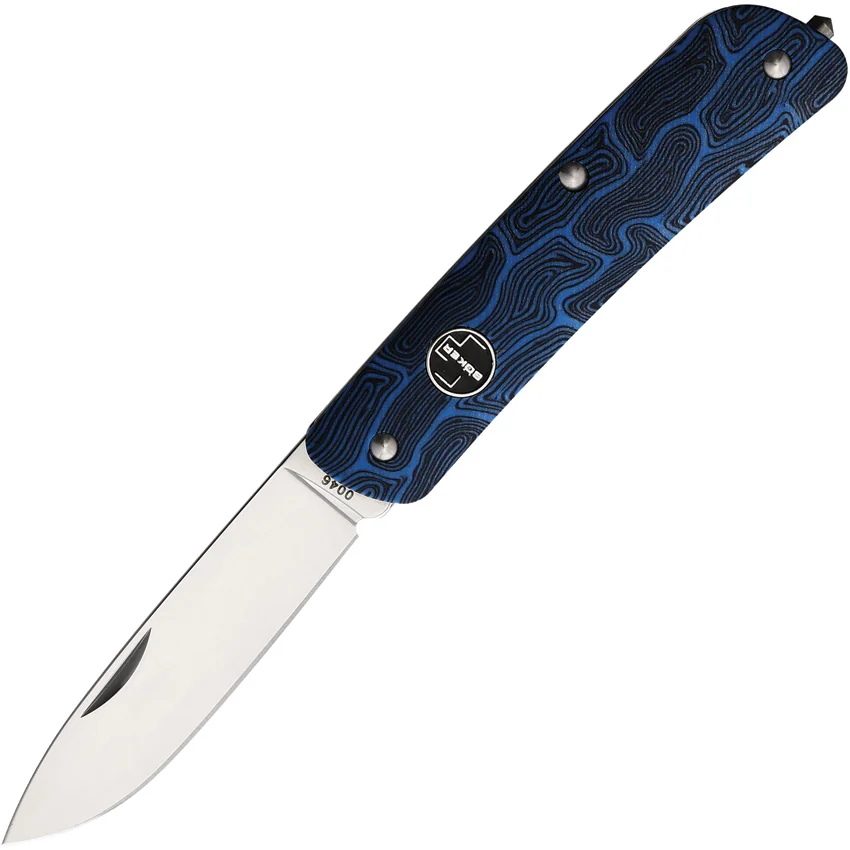 Boker Tech Tool Slip Joint Knife Blue Damascus G-10  (2.79" Satin ) 01BO557