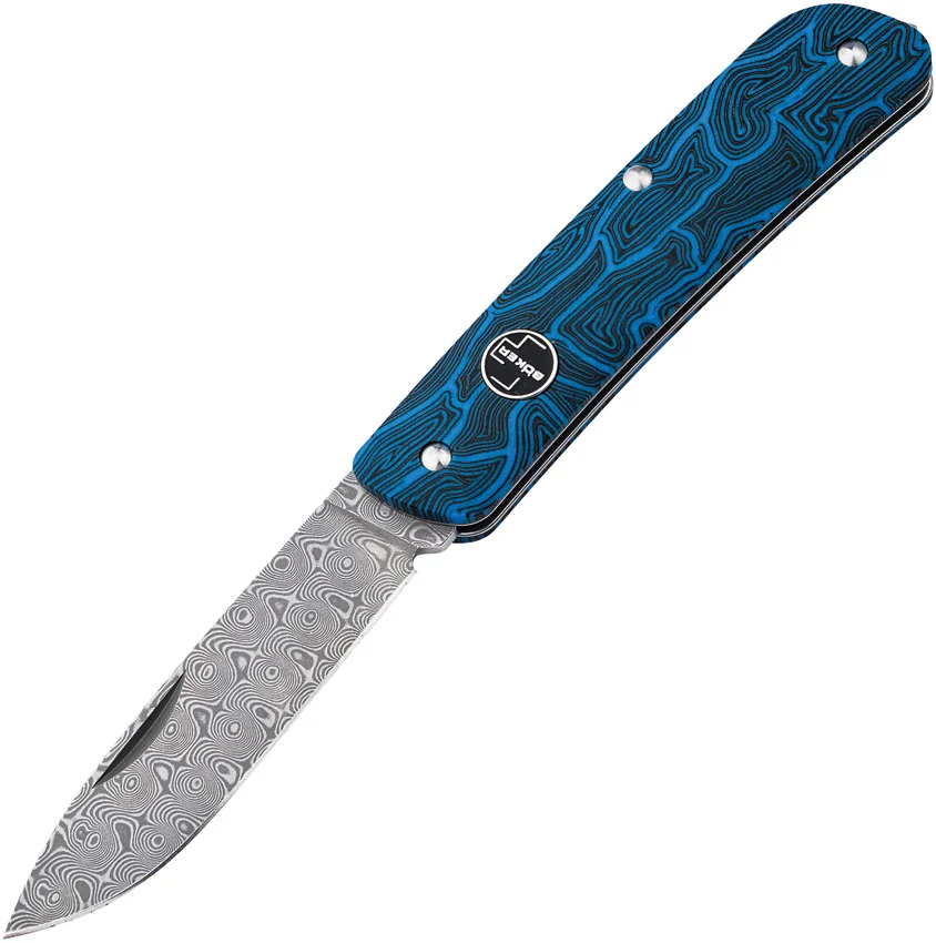 Boker Tech Tool Slip Joint Knife Blue Damascus G-10 (2.79" Damascus) 01BO559DAM