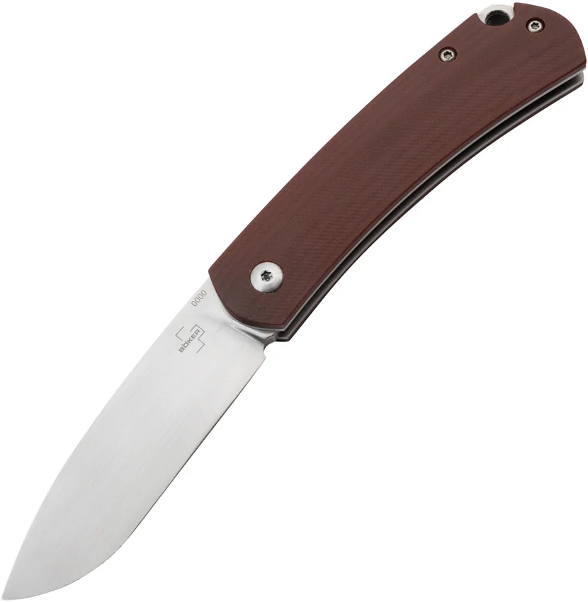 Boker Plus Boston Slip Joint Pocket Knife Burgundy G-10 (2.8" Satin)
