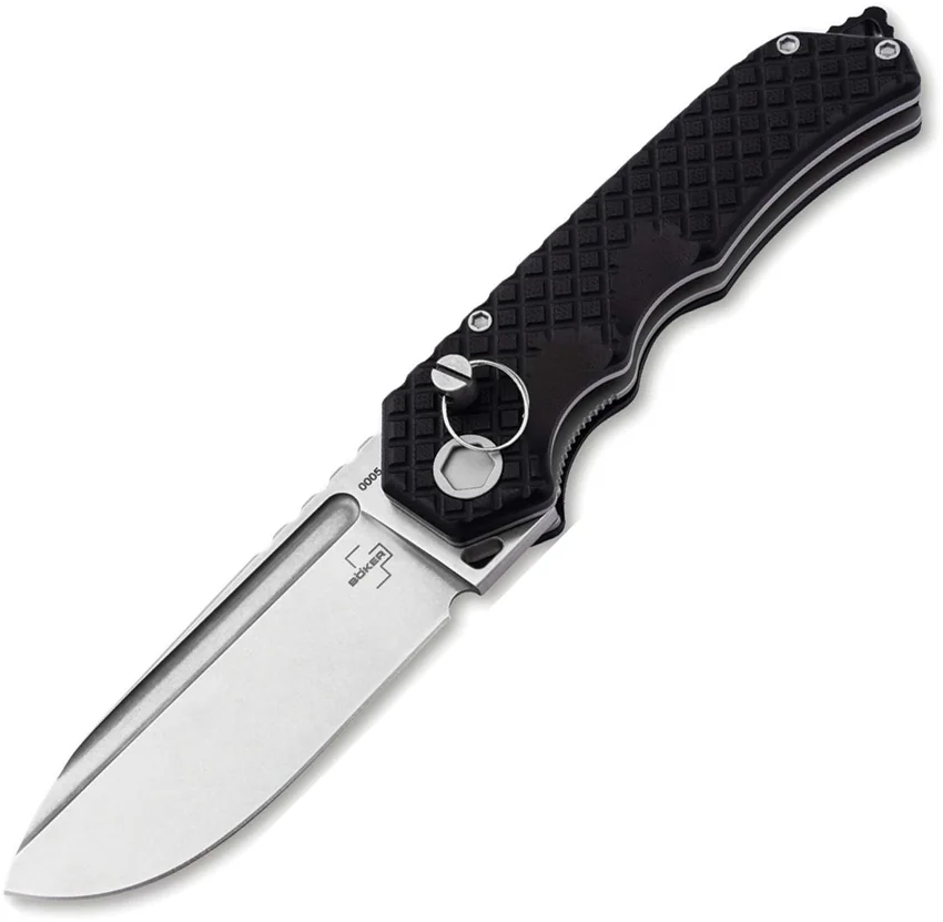 Boker Hermod Spear Point Liner Lock Knife Black G-10 (3.6" Satin)