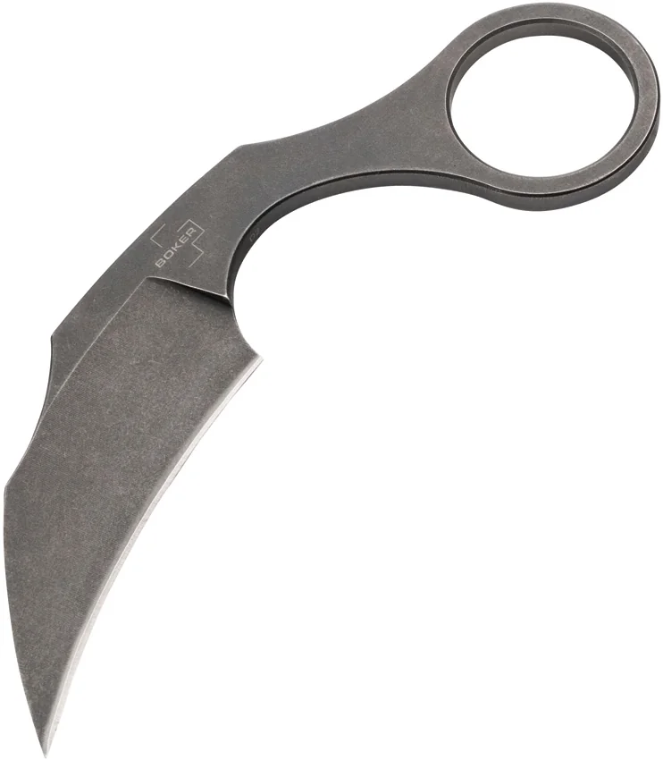 Boker Plus Bad Moon Karambit Fixed Blade Knife (2.4" Gray Stonewash) 02BO078