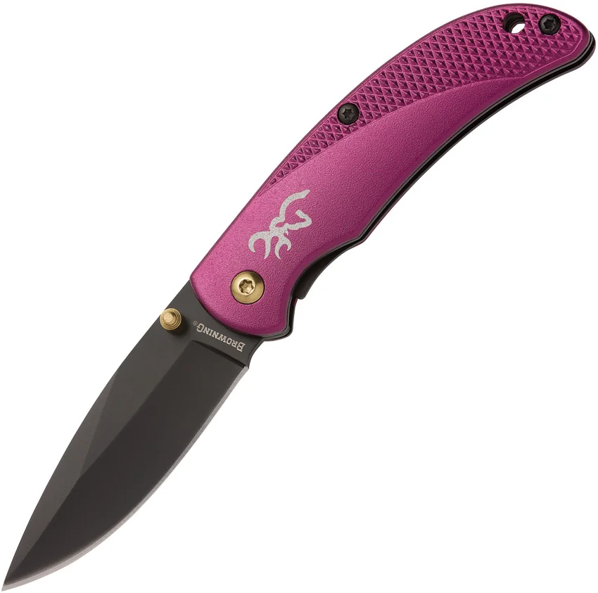 Browning Prism 3 Liner Lock Knife Purple Aluminum (2.4" Black)