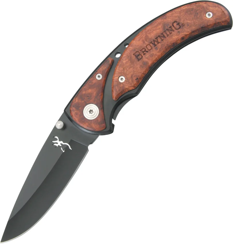 Browning Ebony Frame Lock Knife Cocobolo Drop Point (3.75" Black)