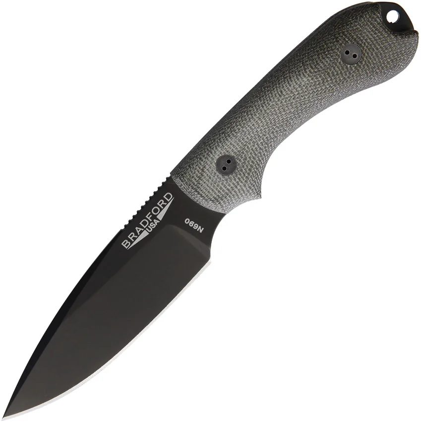 Bradford Knives Guardian3 Fixed Blade 3D Green Micarta (False Edge/N690/DLC)