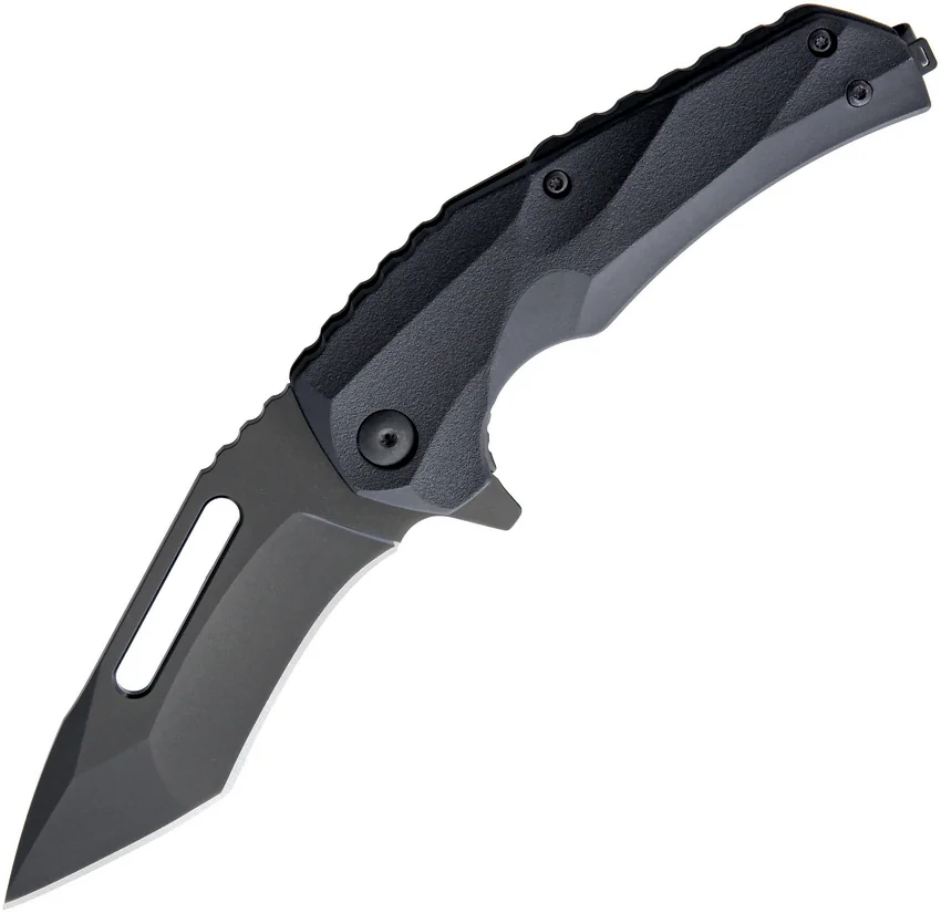 Brous Blades Reloader Liner Lock Knife Black Polymer (3.6" Black D2)