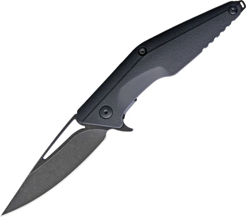 Brous Blades Import Line Division Liner Lock Flipper Knife Black (3.8" Black SW)