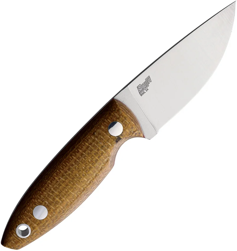 Brisa Knives Scara 60 Fixed Blade Knife Mustard Micarta (2.4" Satin)