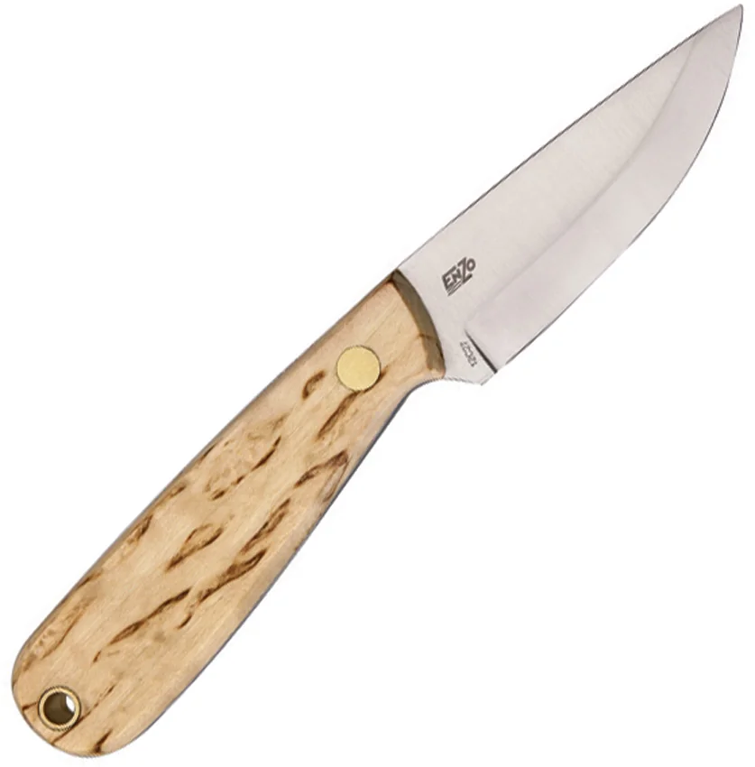 Brisa (EnZo) Knives Necker 70 Fixed Blade Knife Curly Birch (2.5" Satin)