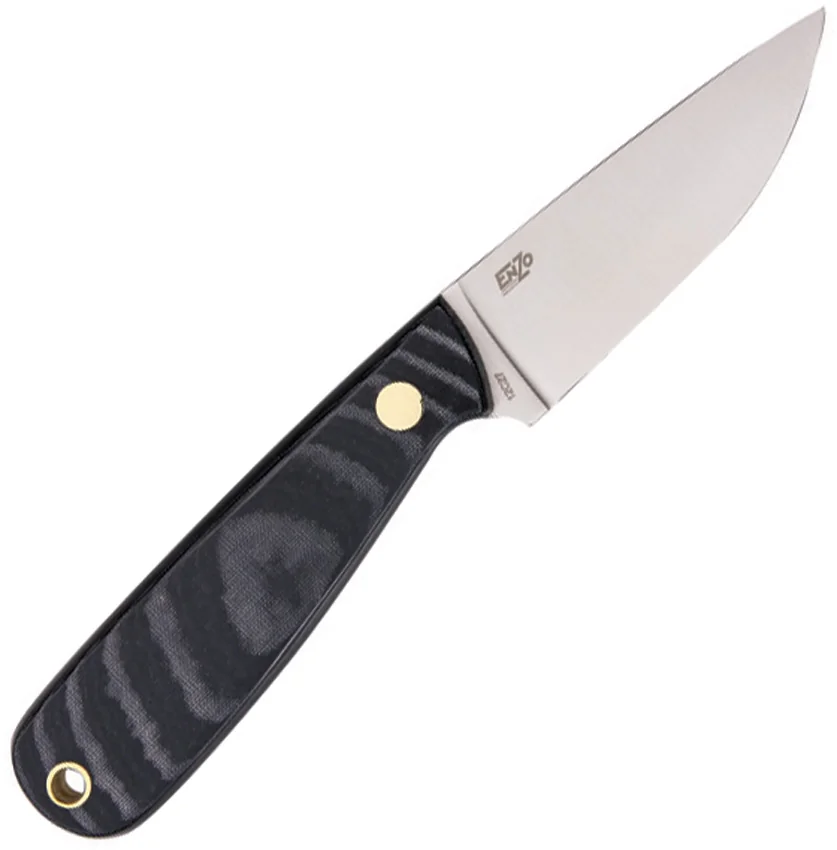 Brisa (EnZo) Knives Necker 70 Fixed Blade Knife Black Micarta (2.5" Satin)