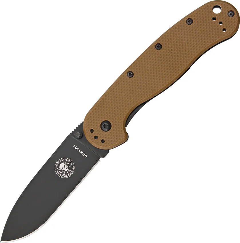 BRK Jeff Randall Avispa Frame Lock Knife Coyote Brown (3.5" Black)