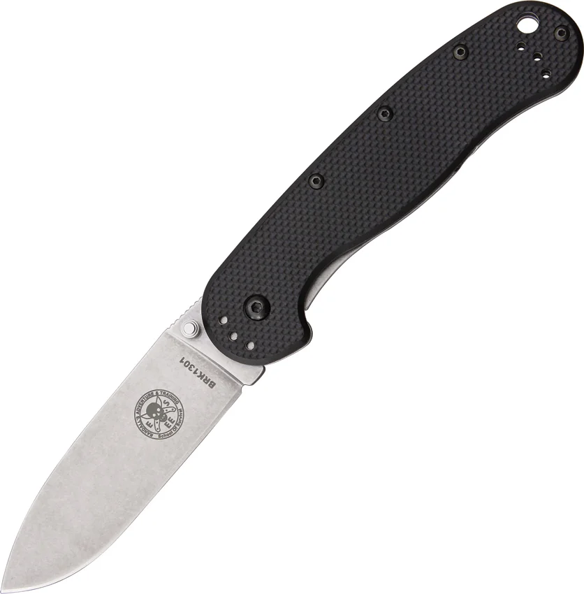 BRK Jeff Randall Avispa Frame Lock Knife Black (3.5" Stonewash D2)
