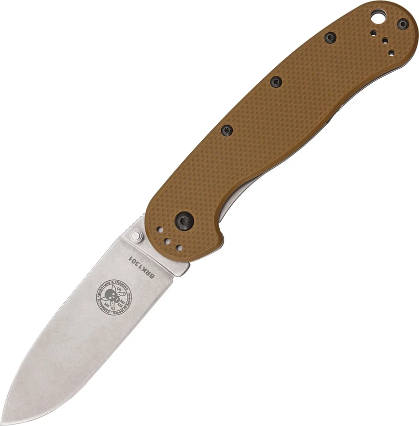 BRK Jeff Randall Avispa Frame Lock Knife Coyote Brown (3.5" Stonewash D2)