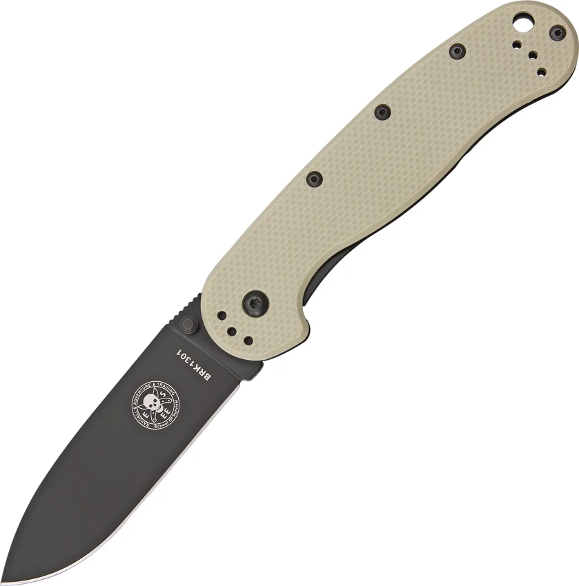 BRK Jeff Randall Avispa Frame Lock Knife Desert Tan (3.5" Black D2)