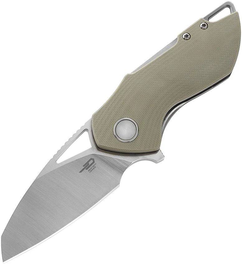 Bestech Grissom Riverstone Liner Lock Knife Champagne G-10 (2.45" Satin 154CM)