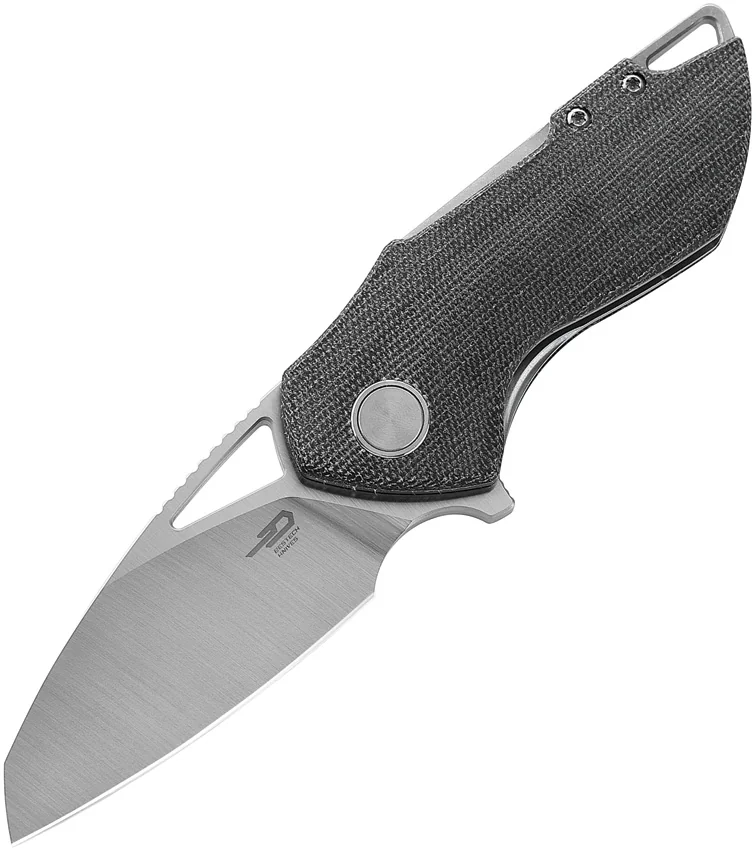 Bestech Grissom Riverstone Liner Lock Knife Black Micarta (2.45" Satin 154CM)
