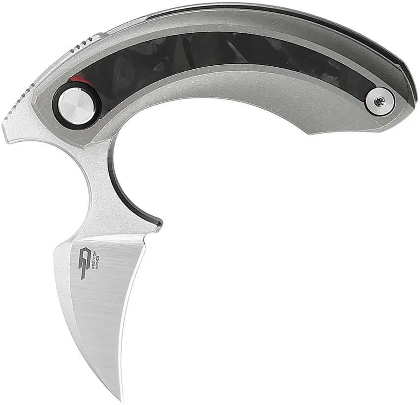 Bestech Knives STRELIT Frame Lock Knife Titanium Red Carbon Fiber (2.2" SW)