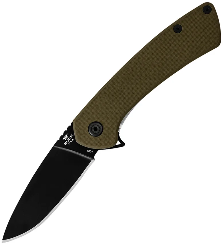 Buck 040 Onset Frame Lock Knife OD Green G-10 (3.4" Black S45VN)