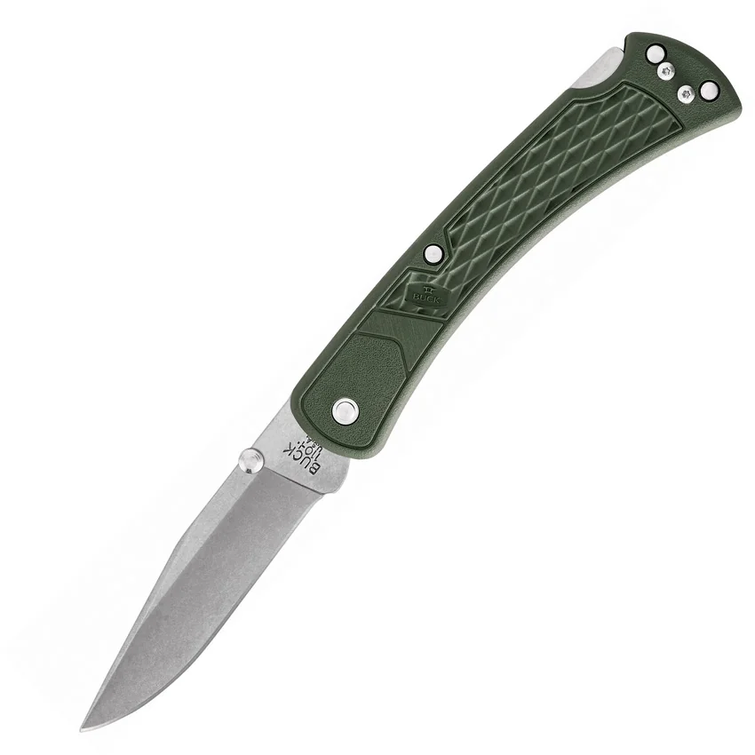 Buck 110 Slim Select Lockback Knife OD Green (3.625" Satin) 0110ODS2