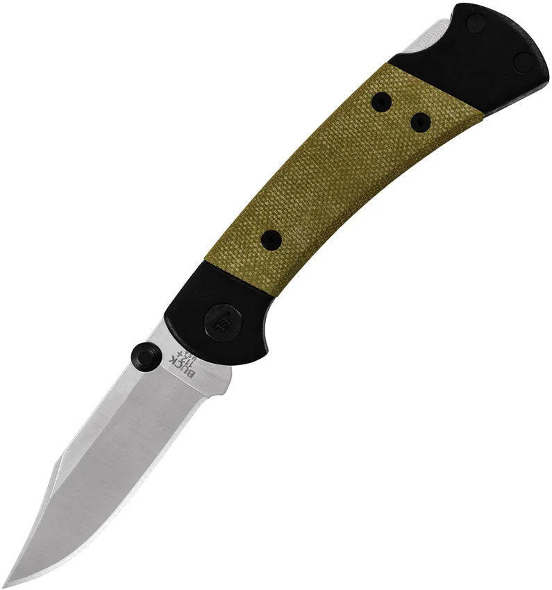Buck 112 Ranger Sport Lockback Knife Green Canvas/Black Al (3" Satin) 0112GRS5