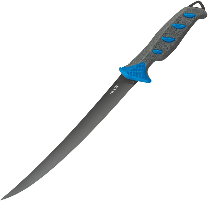 Buck Hookset Long Fresh Fillet Knife Blue/Gray (9" Gray) 0147BLS