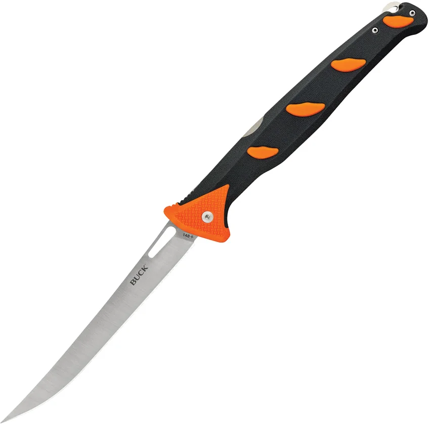 Buck Hookset Fresh Folding Fillet Knife Gray/Orange (6.5" Satin) 0148ORS