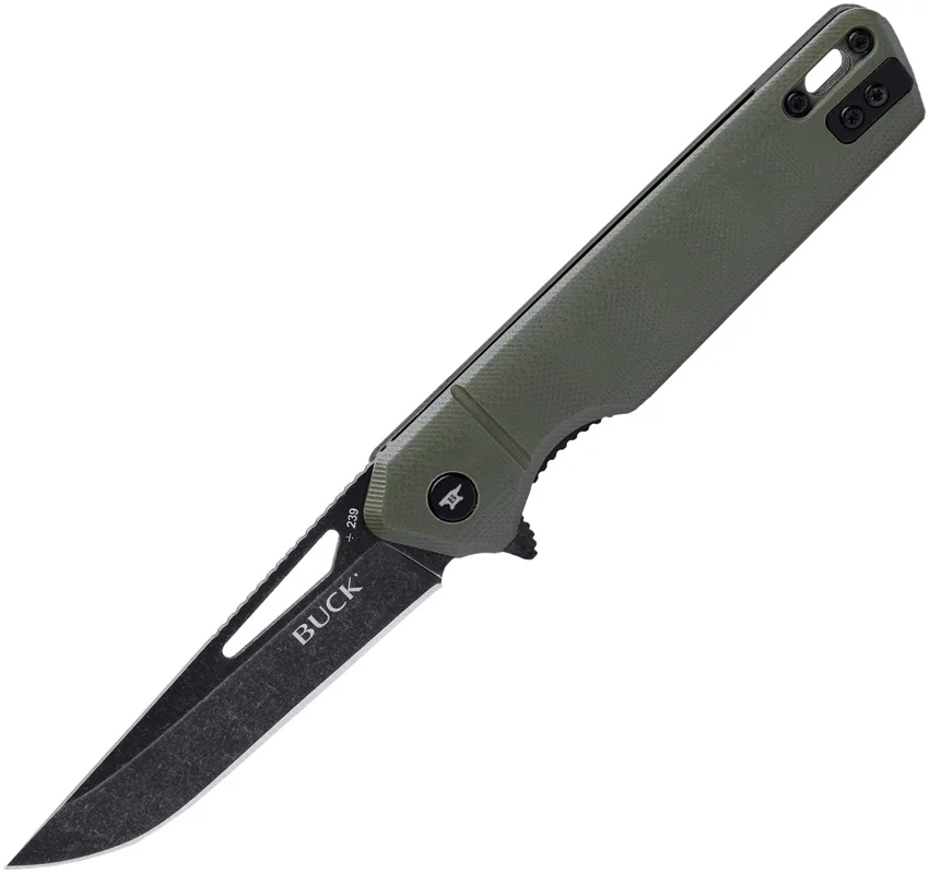 Buck 239 Infusion Liner Lock Knife OD Green G-10 (3.25" Black SW) 0239GRS
