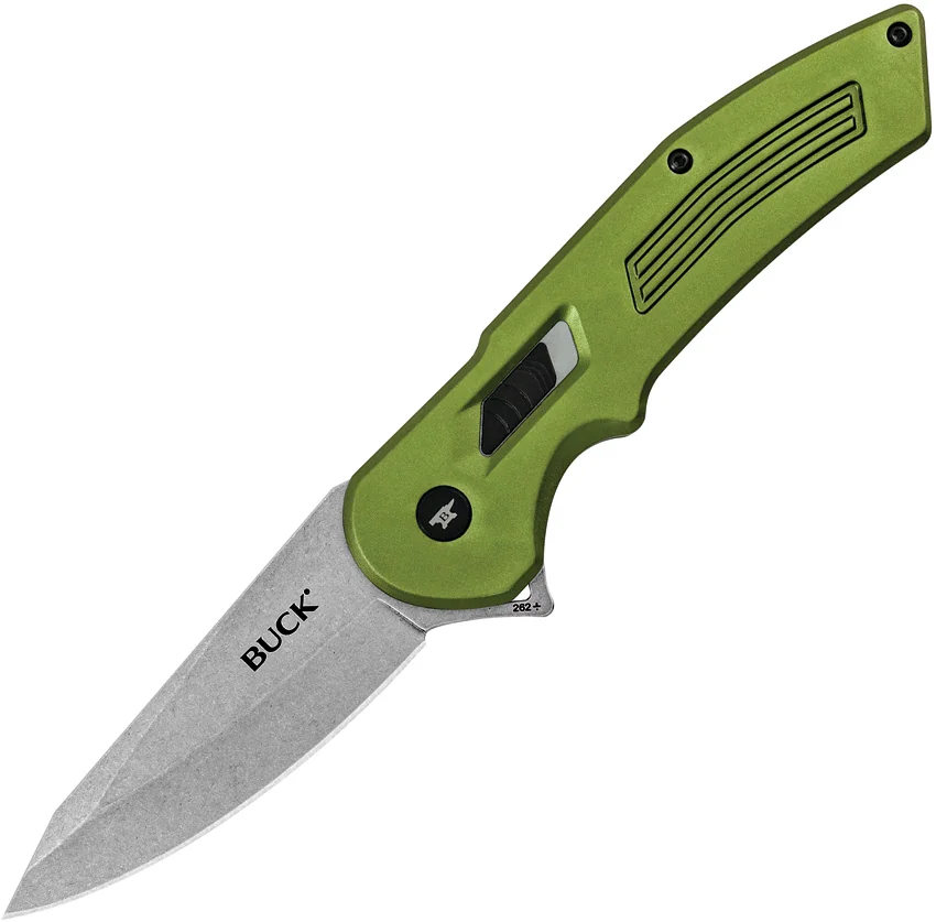 Buck Hexam Spring Assisted Knife Green Aluminum (3.3" SW) 0262ODS