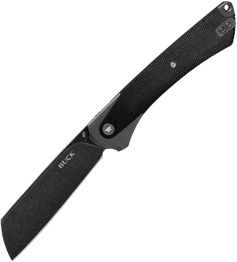 Buck 263 Hiline XL Liner Lock Knife Black Micarta/Blk Al (3.75" Blk SW) 0263BKS1