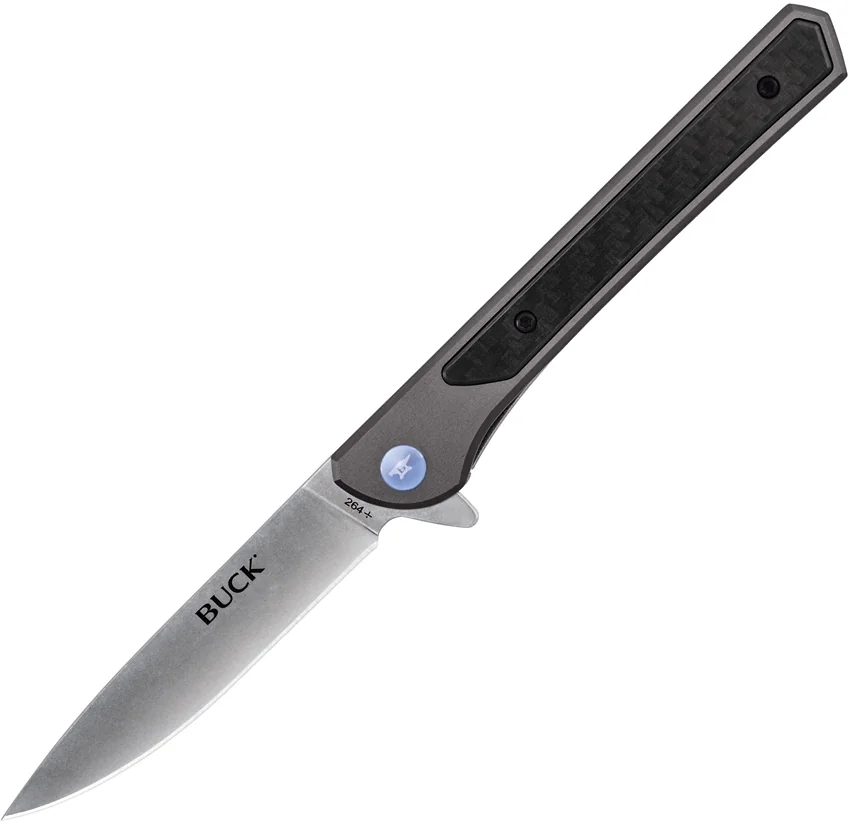 Buck 264 Cavalier Frame Lock Knife Aluminum w/ Carbon Fiber (3.6" SW 7Cr17)