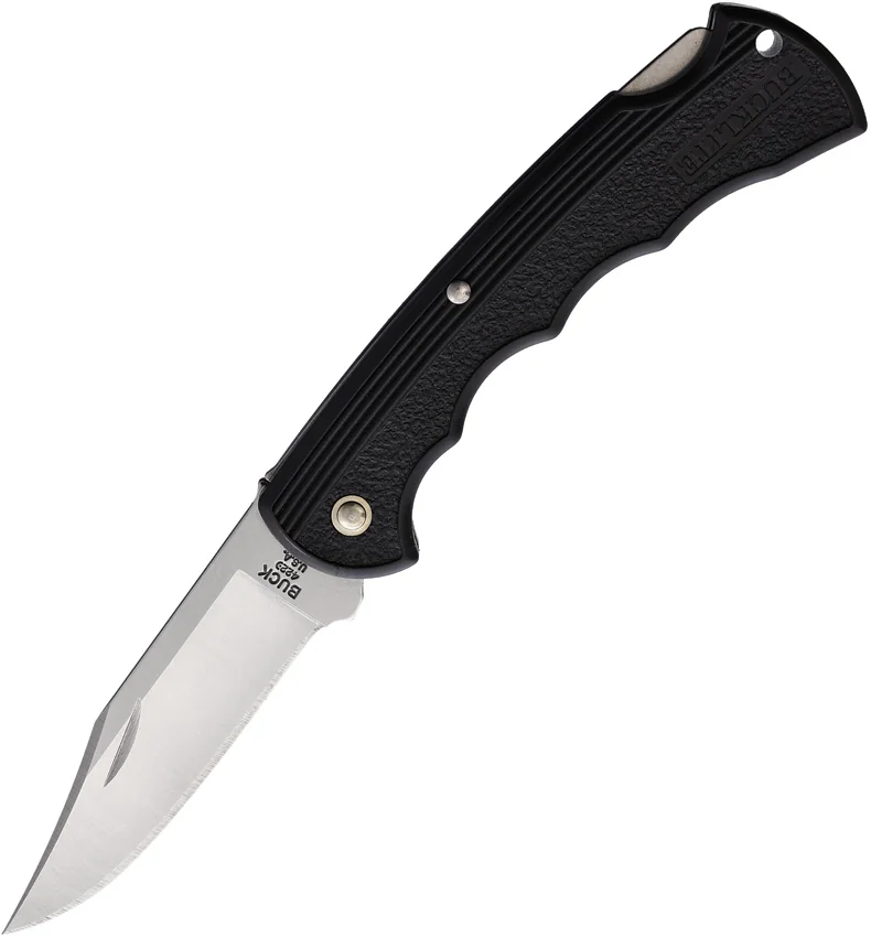 Buck Bucklite Nail Nick Lockback Knife Black Polymer (3.25" Satin/Stonewash)