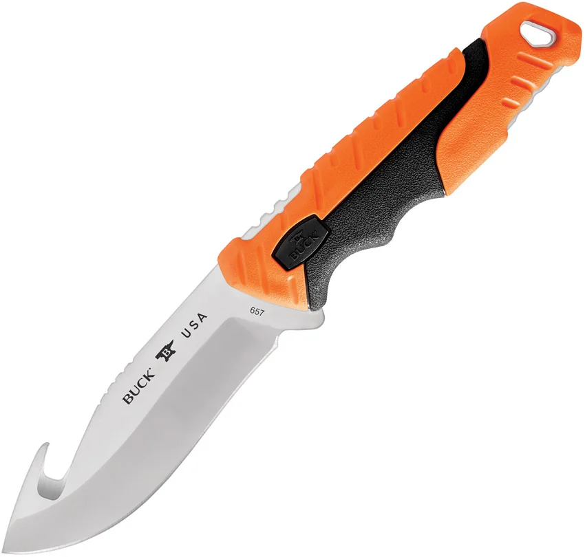 Buck Pursuit Pro Large 4.5" Guthook Fixed Blade - S35VN / Orange