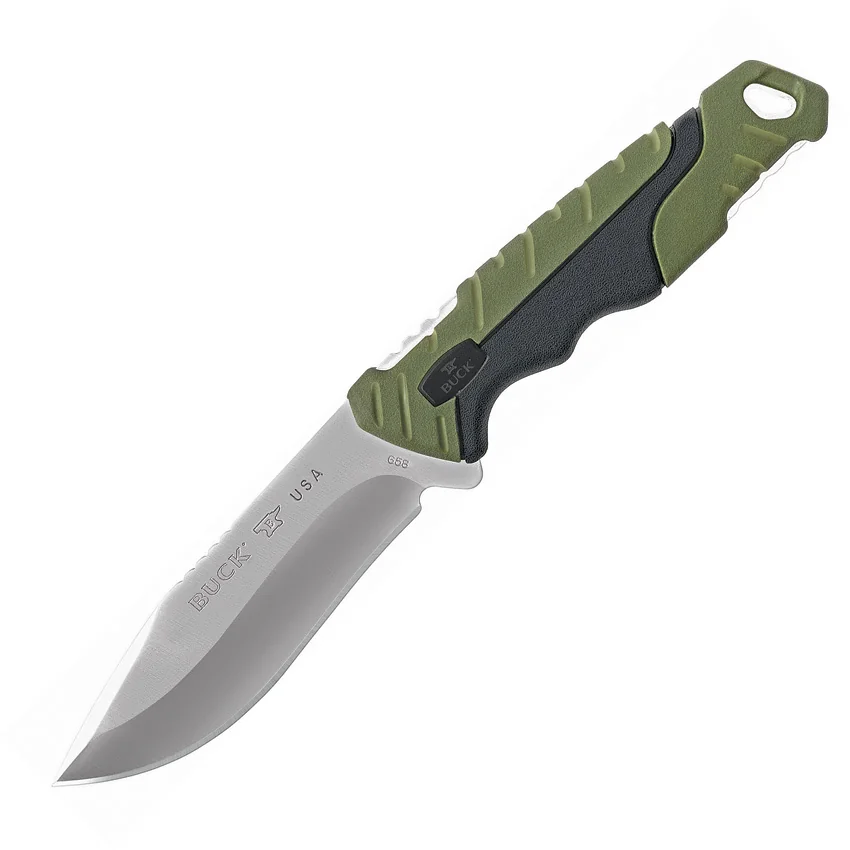 Buck Pursuit Small Fixed Blade Knife Green GFN (3.75" Satin) 0658GRS