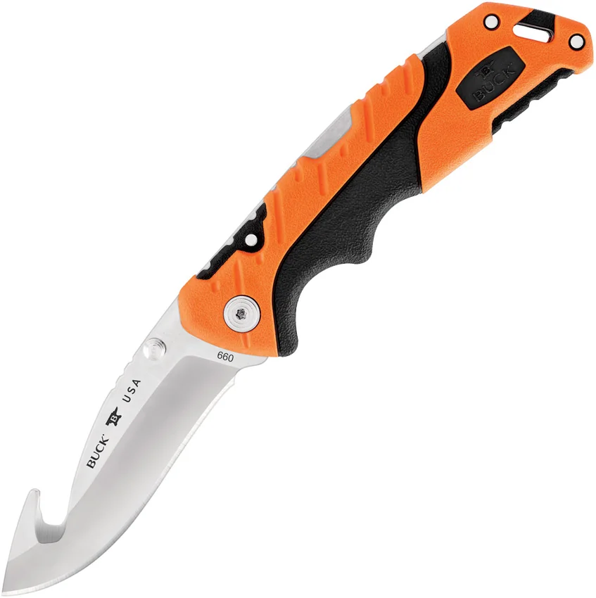 Buck Pursuit Pro Large 3.5" Guthook Lockback Knife - S35VN / Orange