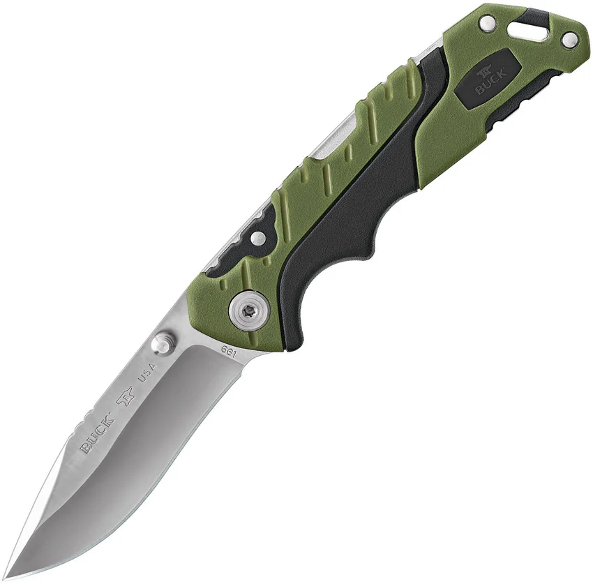 Buck Pursuit Small Lockback Knife Green GFN (3" Satin) 0661GRS