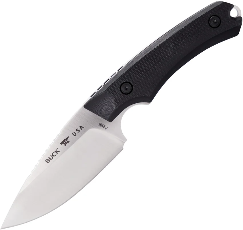 Buck 664 Alpha Hunter Elite MagnaCut Fixed Blade Knife Black G-10 (3.75" Satin)