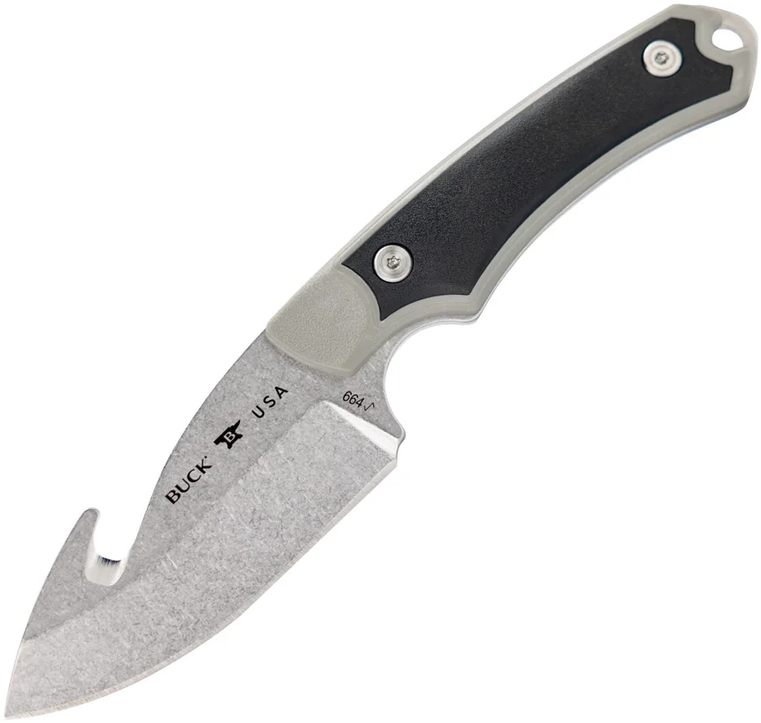 Buck 664 Alpha Hunter Select Guthook Knife Black/Gray Polymer (3.75" SW)