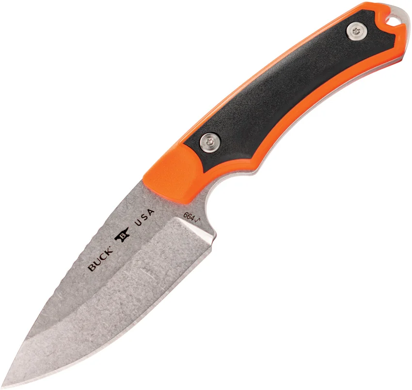 Buck 664 Alpha Hunter Select Fixed Blade Knife Black/Orange Polymer (3.6" SW)